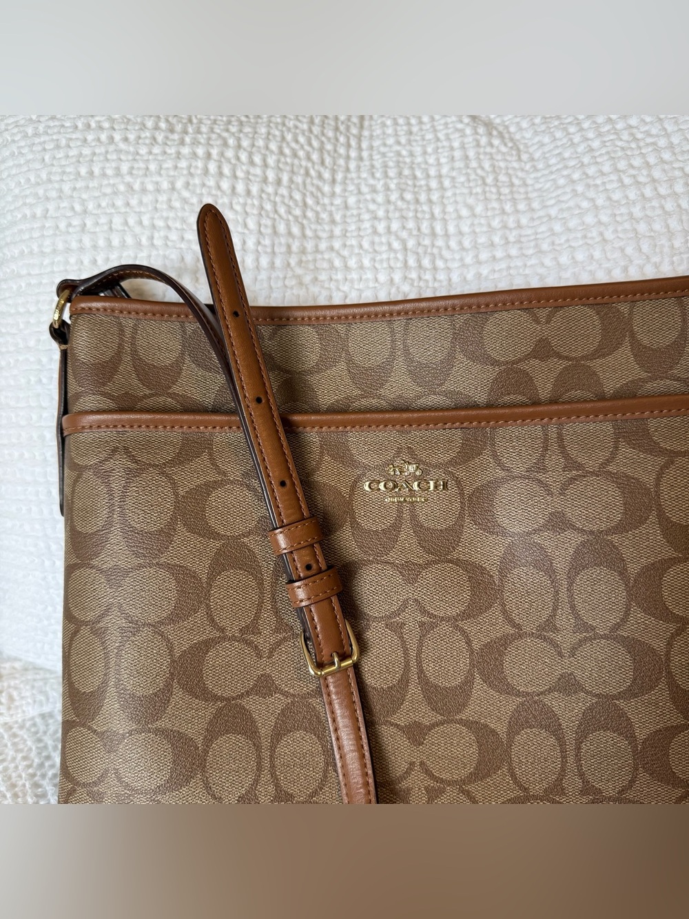 Coach F58297 Signature Coated-Canvas File Crossbody Bag